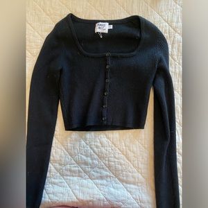 XS, black ribbed long sleeve